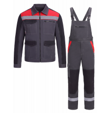 Костюм ProfLineBase-2 (тк.Твил,210) п/к, т.серый/черный/красный