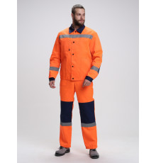 Костюм сигнальный Лигор-2 СОП (тк.Смесовая,210) п/к, оранжевый/т.синий